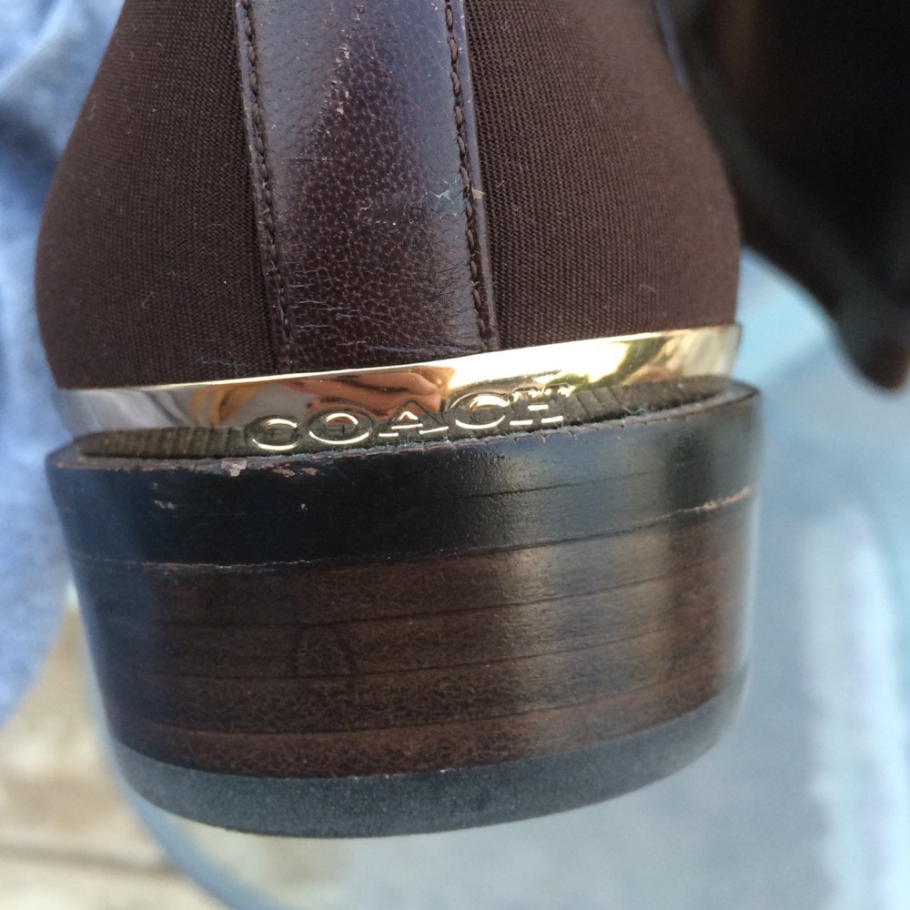 Coach Black and Brown Knee-High Boots - Picture 4 of 10